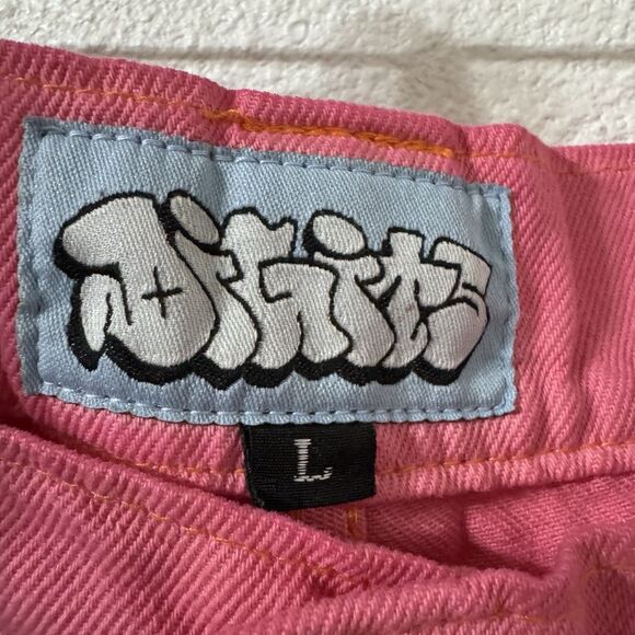 Digits Robo Demim Jeans Mens Large Pink Baggy Vintage Hip Hop Streetwear Skater - Picture 2 of 6